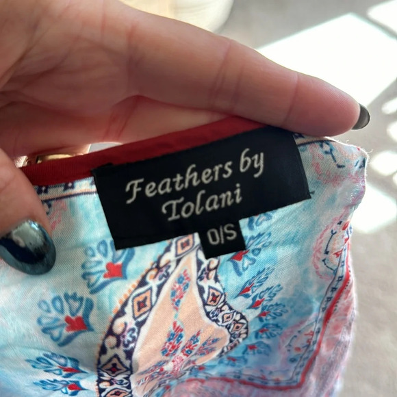 Anthropologie Feathers By Tolani Womens Red and Blue Short Sleeve Kimono Robe OS - Picture 5 of 7